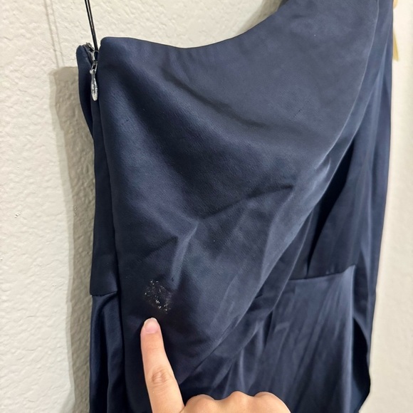 Significant Other Kelsie Gown Maxi Dress in Midnight Dark Navy One Shoulder Sz 6 - Picture 9 of 9